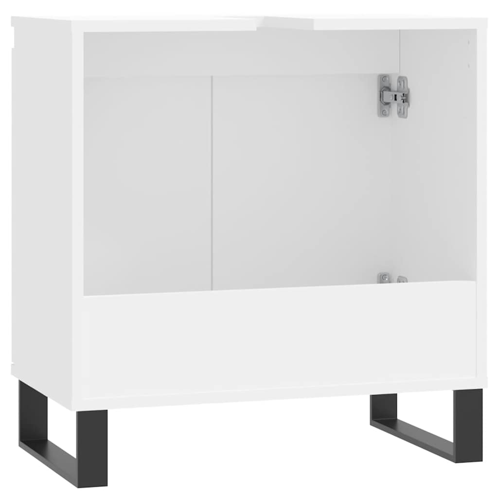 vidaXL Mobile da Bagno Bianco 58x33x60 cm in Legno Multistrato