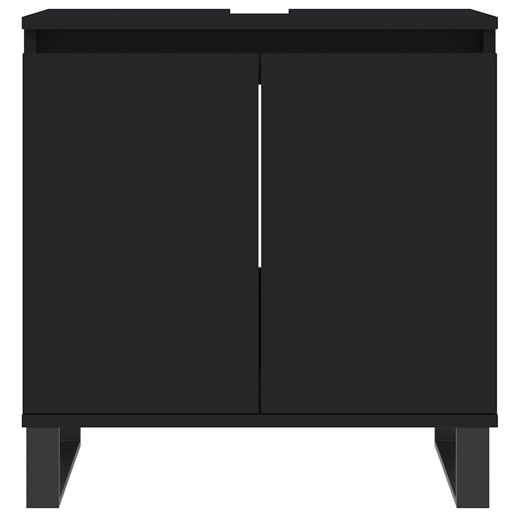 Mobile da Bagno Nero 58x33x60 cm in Legno Multistrato 831589