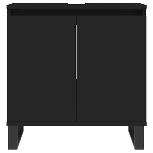 Mobile da Bagno Nero 58x33x60 cm in Legno Multistrato 831589