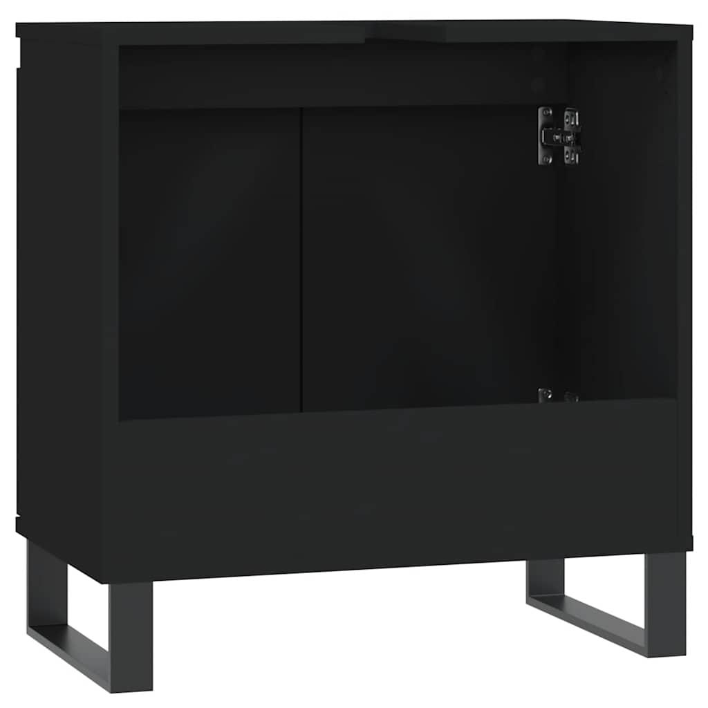 Mobile da Bagno Nero 58x33x60 cm in Legno Multistrato 831589
