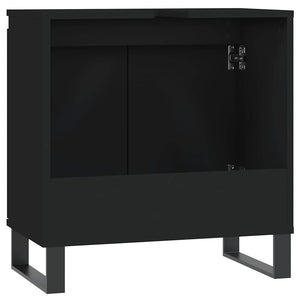 Mobile da Bagno Nero 58x33x60 cm in Legno Multistrato 831589