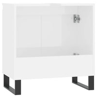 Armadietto Bagno Bianco Lucido 58x33x60cm in Legno Multistrato 831590