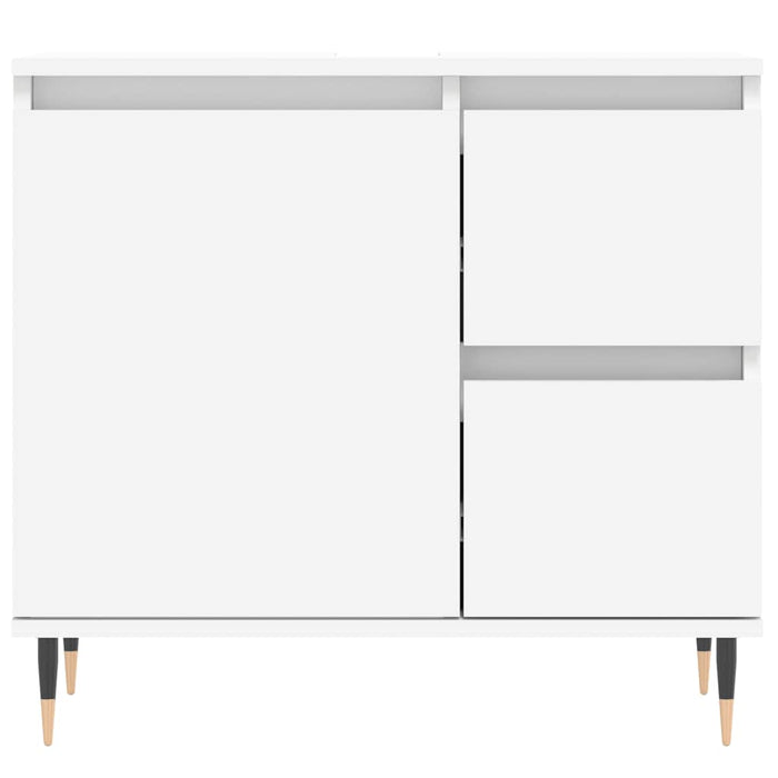 Armadietto da Bagno Bianco 65x33x60 cm in Legno Multistrato 831596