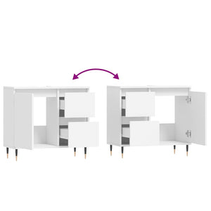 Armadietto da Bagno Bianco 65x33x60 cm in Legno Multistrato 831596