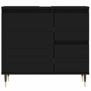 vidaXL Armadietto da Bagno Nero 65x33x60 cm in Legno Multistrato