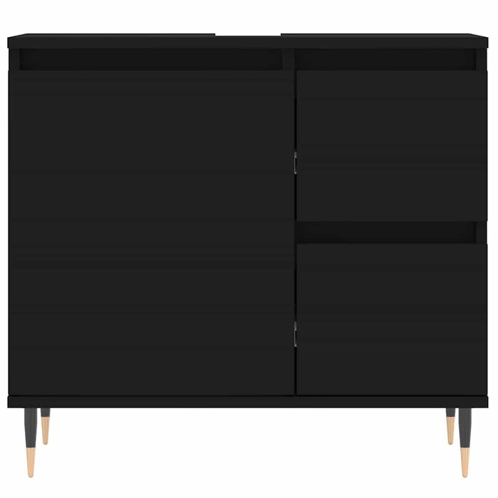 vidaXL Armadietto da Bagno Nero 65x33x60 cm in Legno Multistrato