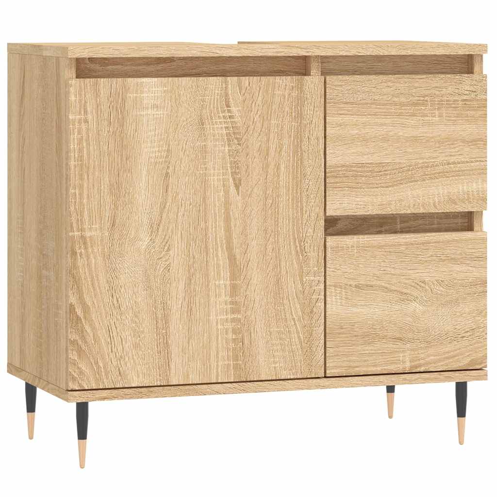 Armadietto da Bagno Rovere Sonoma 65x33x60 cm Legno Multistrato 831599