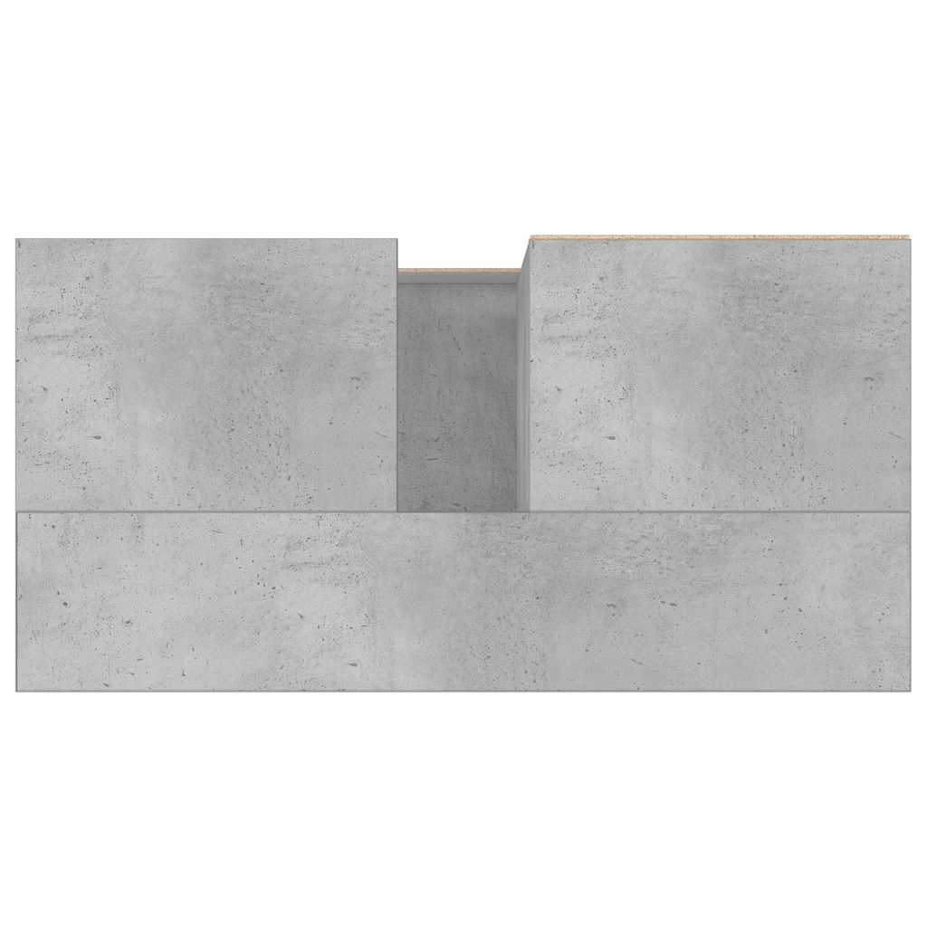 Armadietto da Bagno Grigio Cemento 65x33x60cm Legno Multistrato 831600