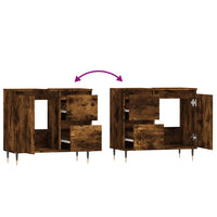 Armadietto Bagno Rovere Fumo 65x33x60 cm in Legno Multistrato 831601