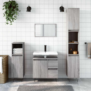 Armadietto Bagno Grigio Sonoma 65x33x60 cm in Legno Multistratocod mxl 128636