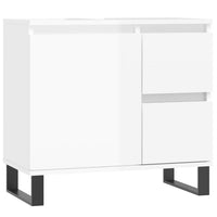 Armadietto Bagno Bianco Lucido 65x33x60cm in Legno Multistratocod mxl 80174