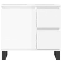 Armadietto Bagno Bianco Lucido 65x33x60cm in Legno Multistrato 831614