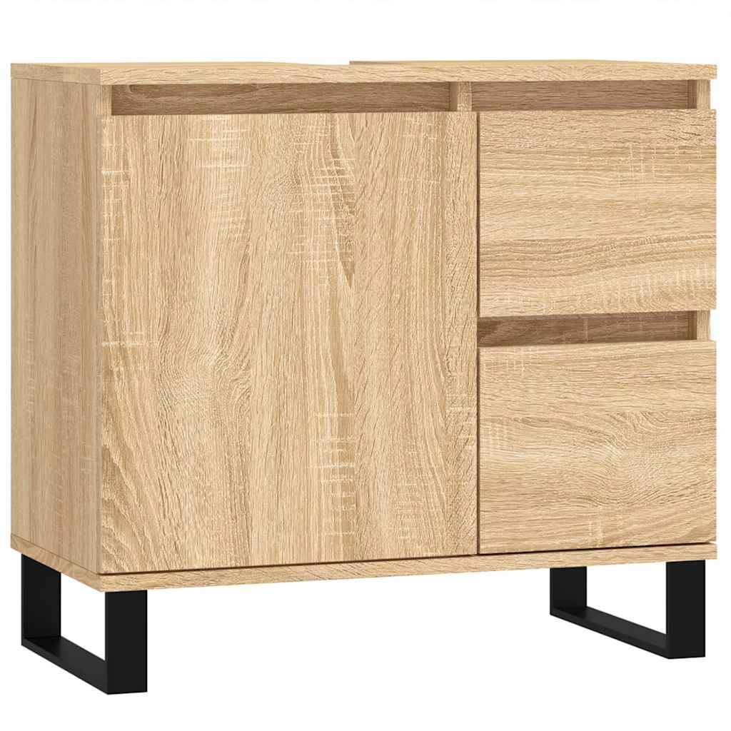 Armadietto da Bagno Rovere Sonoma 65x33x60 cm Legno Multistrato 831615