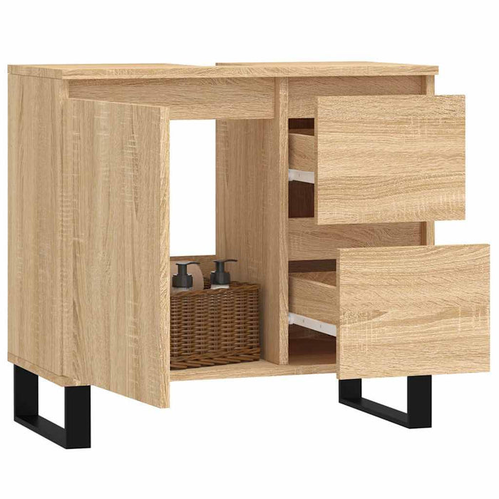 Armadietto da Bagno Rovere Sonoma 65x33x60 cm Legno Multistrato 831615