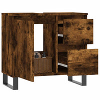 Armadietto Bagno Rovere Fumo 65x33x60 cm in Legno Multistrato 831617