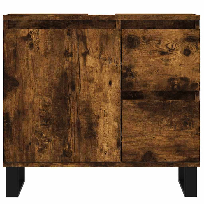 Armadietto Bagno Rovere Fumo 65x33x60 cm in Legno Multistrato 831617