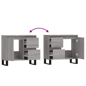 Armadietto Bagno Grigio Sonoma 65x33x60 cm in Legno Multistrato