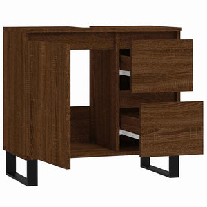 Armadietto Bagno Rovere Marrone 65x33x60cm in Legno Multistrato 831619