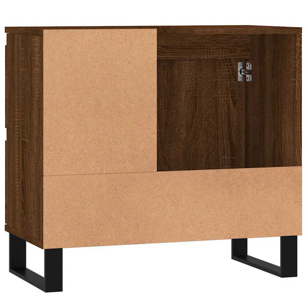 Armadietto Bagno Rovere Marrone 65x33x60cm in Legno Multistrato 831619