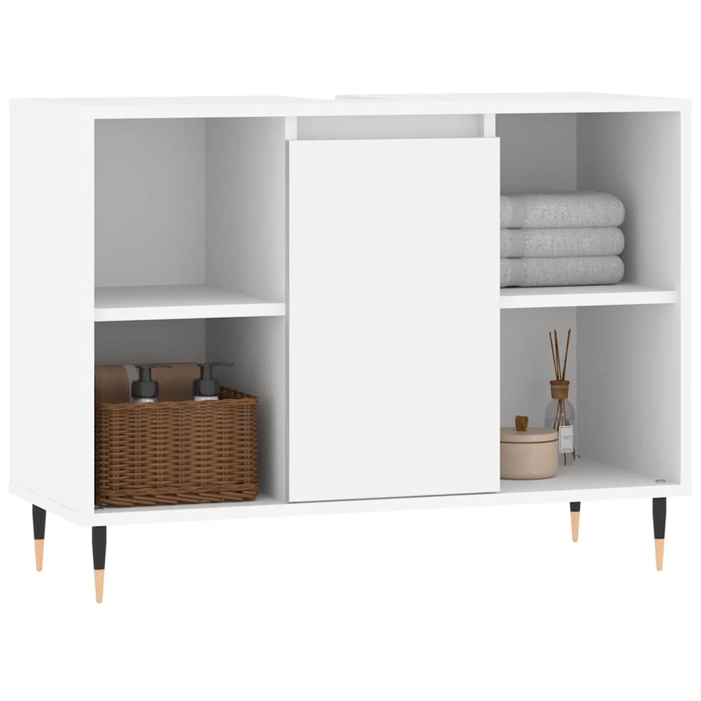 Mobile da Bagno Bianco 80x33x60 cm in Legno Multistrato 831620