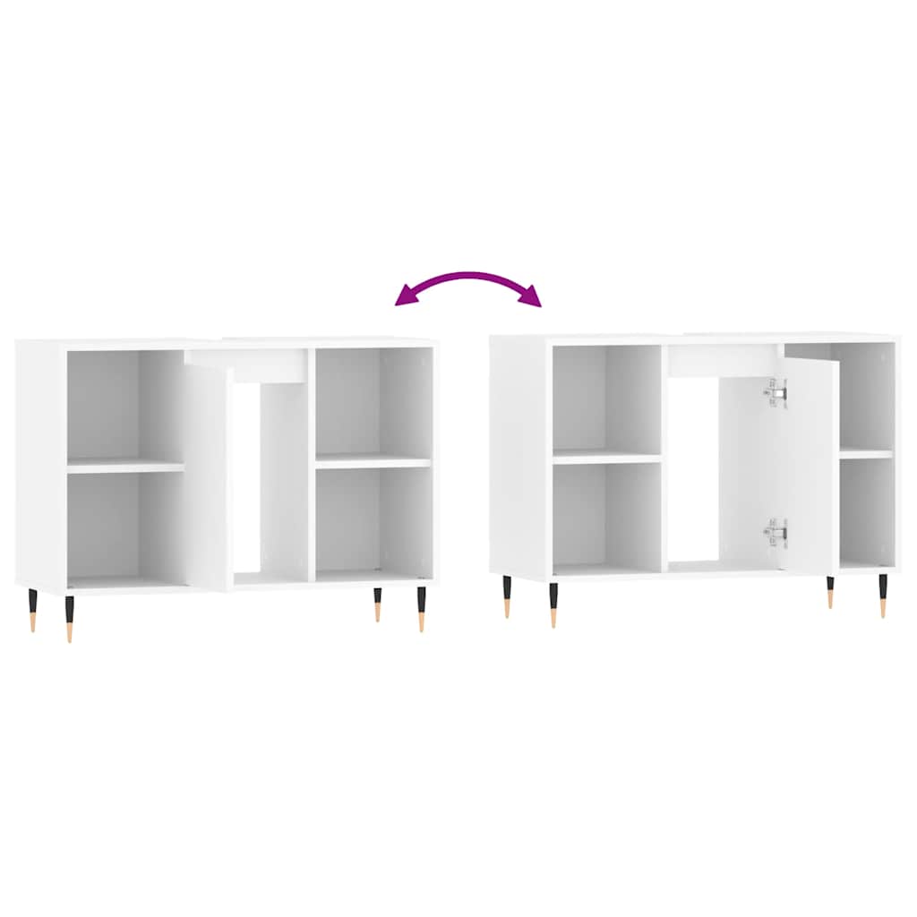 Mobile da Bagno Bianco 80x33x60 cm in Legno Multistrato 831620