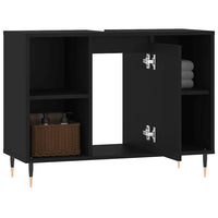 Mobile da Bagno Nero 80x33x60 cm in Legno Multistrato 831621