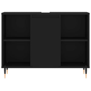 Mobile da Bagno Nero 80x33x60 cm in Legno Multistrato 831621
