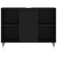 Mobile da Bagno Nero 80x33x60 cm in Legno Multistrato 831621