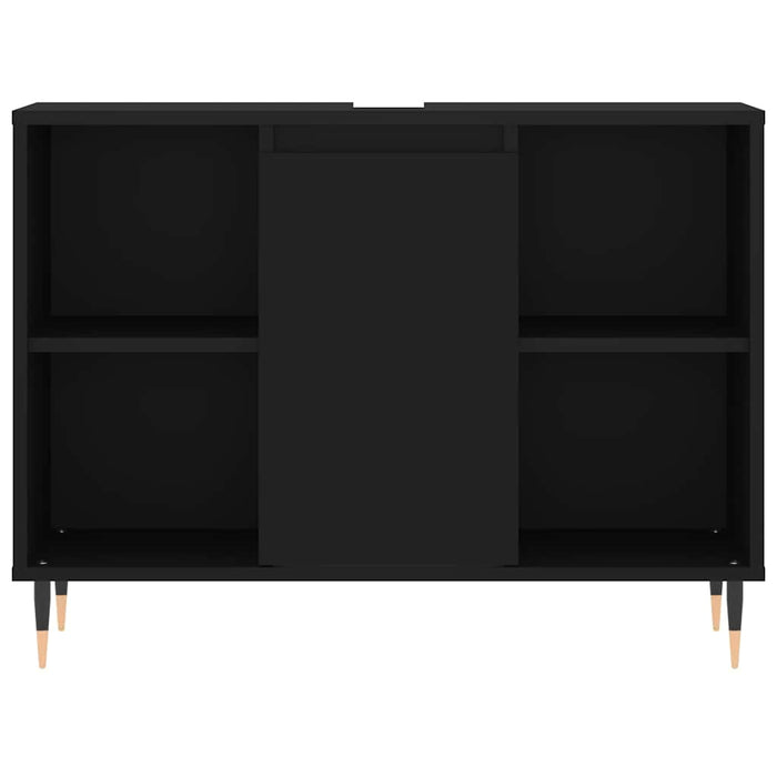 Mobile da Bagno Nero 80x33x60 cm in Legno Multistrato 831621