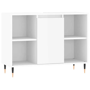 Armadietto Bagno Bianco Lucido 80x33x60cm in Legno Multistratocod mxl 105986