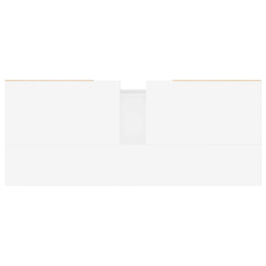 Armadietto Bagno Bianco Lucido 80x33x60cm in Legno Multistrato 831622