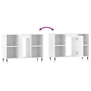 Armadietto Bagno Bianco Lucido 80x33x60cm in Legno Multistrato 831622