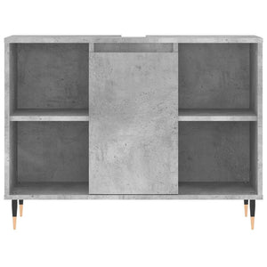 Armadietto da Bagno Grigio Cemento 80x33x60cm Legno Multistrato