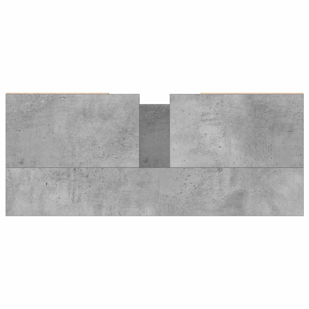 Armadietto da Bagno Grigio Cemento 80x33x60cm Legno Multistrato 831624