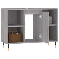 Mobile da Bagno Grigio Sonoma 80x33x60 cm in Legno Multistrato 831626