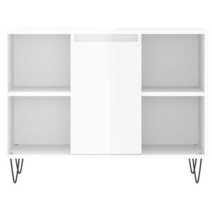 Armadietto Bagno Bianco Lucido 80x33x60cm in Legno Multistrato