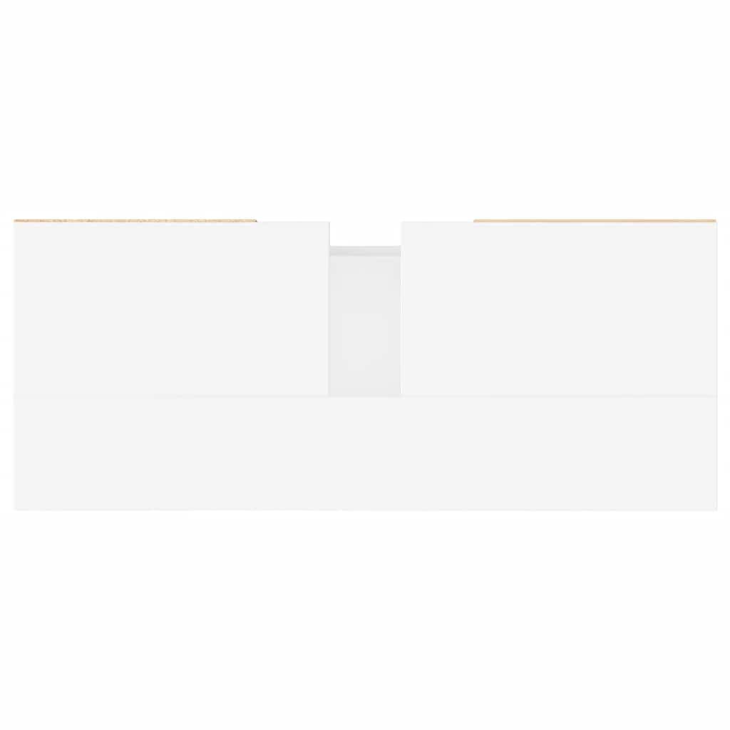 Armadietto Bagno Bianco Lucido 80x33x60cm in Legno Multistrato 831630