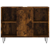 Armadietto Bagno Rovere Fumo 80x33x60 cm in Legno Multistrato 831633