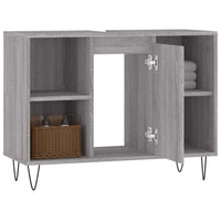 Mobile da Bagno Grigio Sonoma 80x33x60 cm in Legno Multistrato 831634
