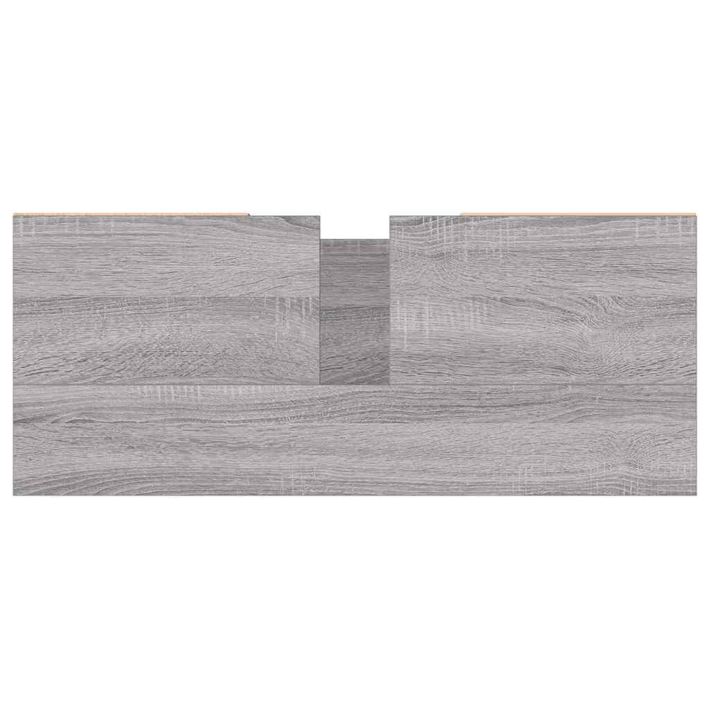 Mobile da Bagno Grigio Sonoma 80x33x60 cm in Legno Multistrato 831634