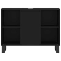 Mobile da Bagno Nero 80x33x60 cm in Legno Multistrato 831637