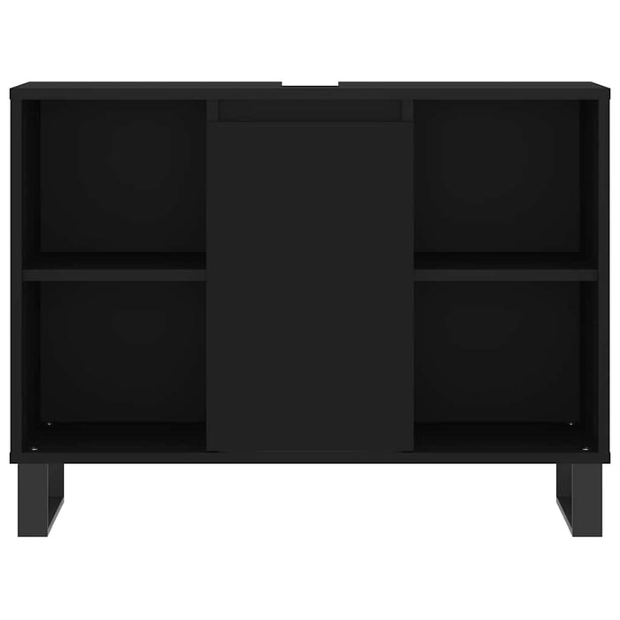 Mobile da Bagno Nero 80x33x60 cm in Legno Multistrato 831637