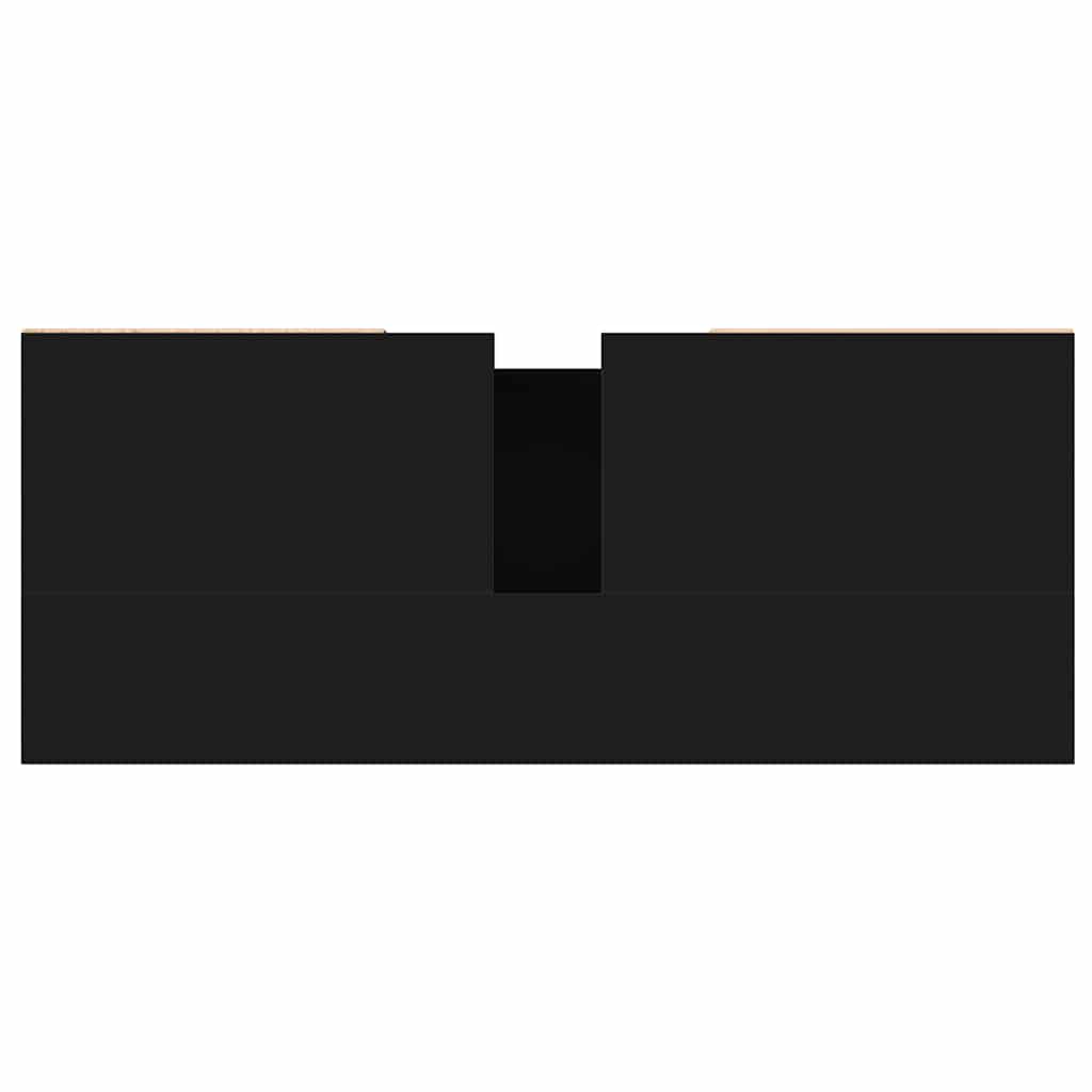 Mobile da Bagno Nero 80x33x60 cm in Legno Multistrato 831637