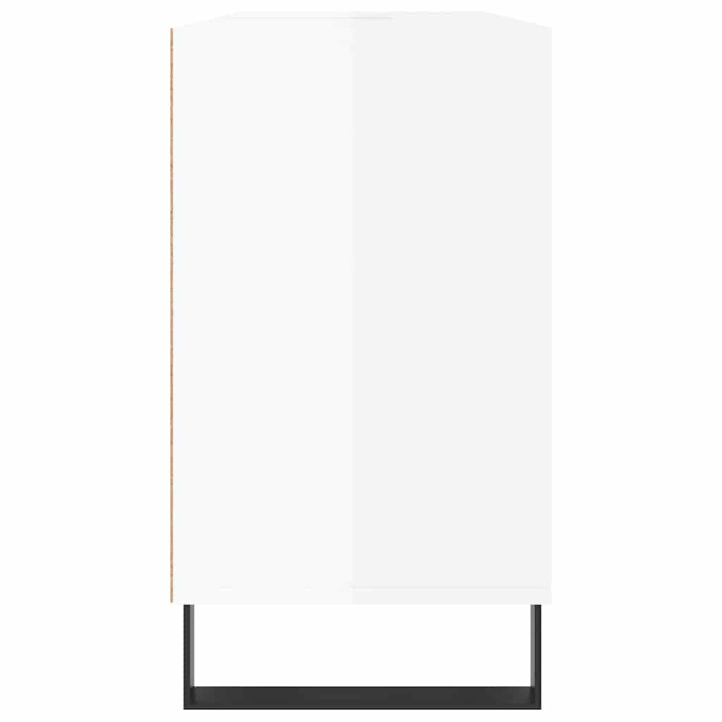 Armadietto Bagno Bianco Lucido 80x33x60cm in Legno Multistrato 831638