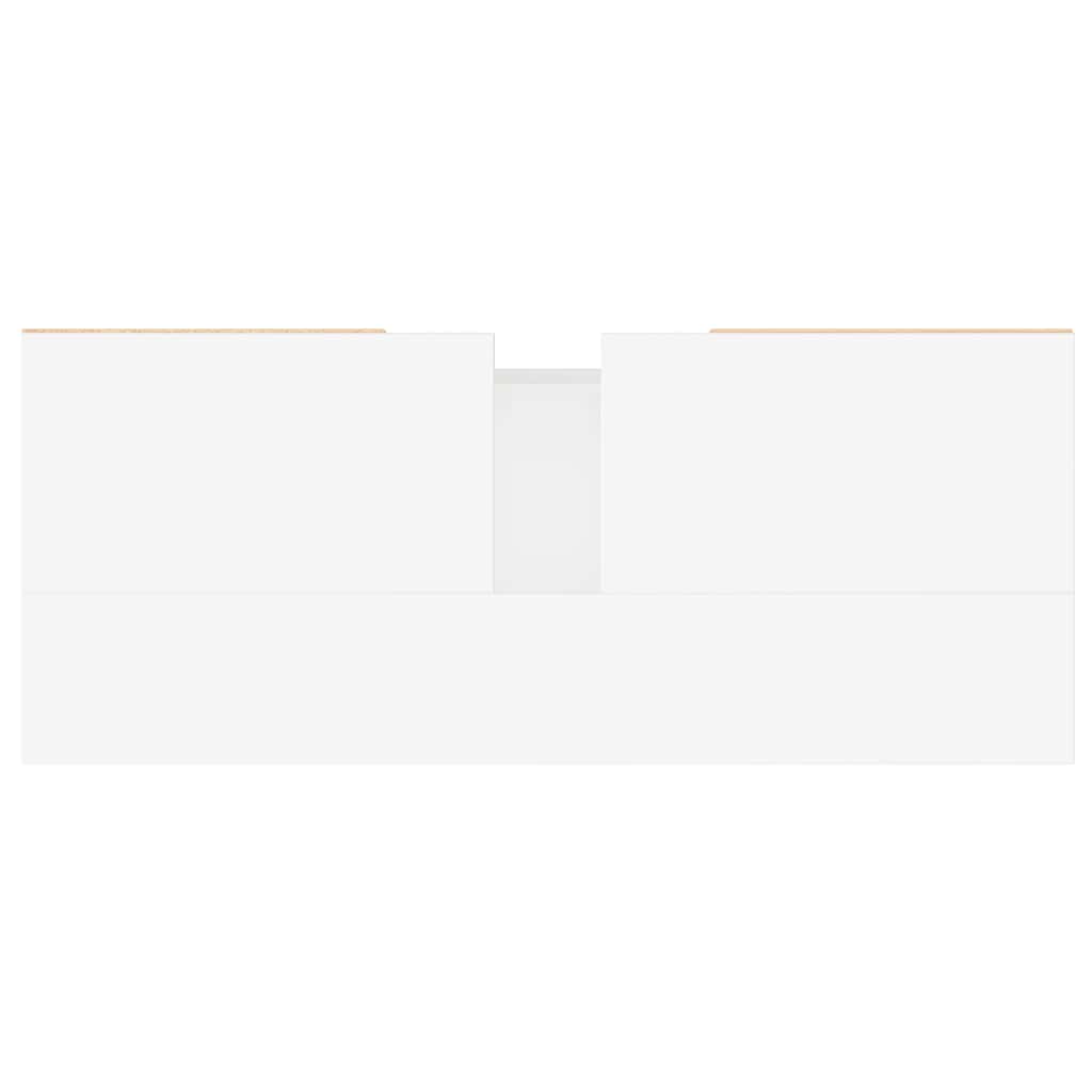 Armadietto Bagno Bianco Lucido 80x33x60cm in Legno Multistrato 831638