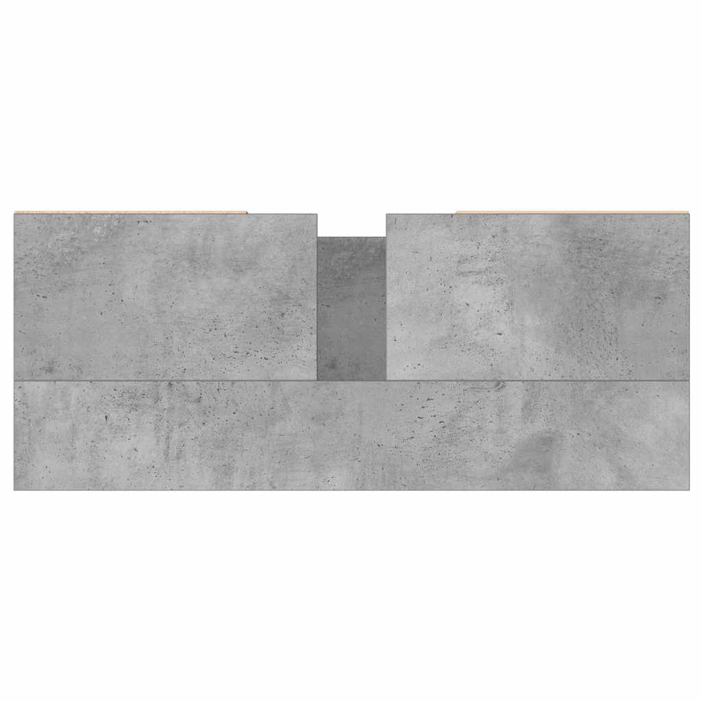 Armadietto da Bagno Grigio Cemento 80x33x60cm Legno Multistrato 831640