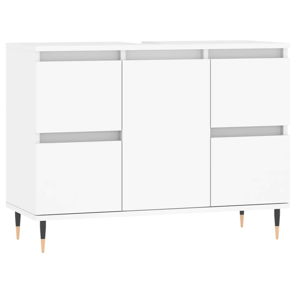 Mobile da Bagno Bianco 80x33x60 cm in Legno Multistrato 831644