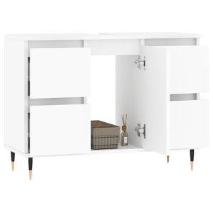 Mobile da Bagno Bianco 80x33x60 cm in Legno Multistrato 831644