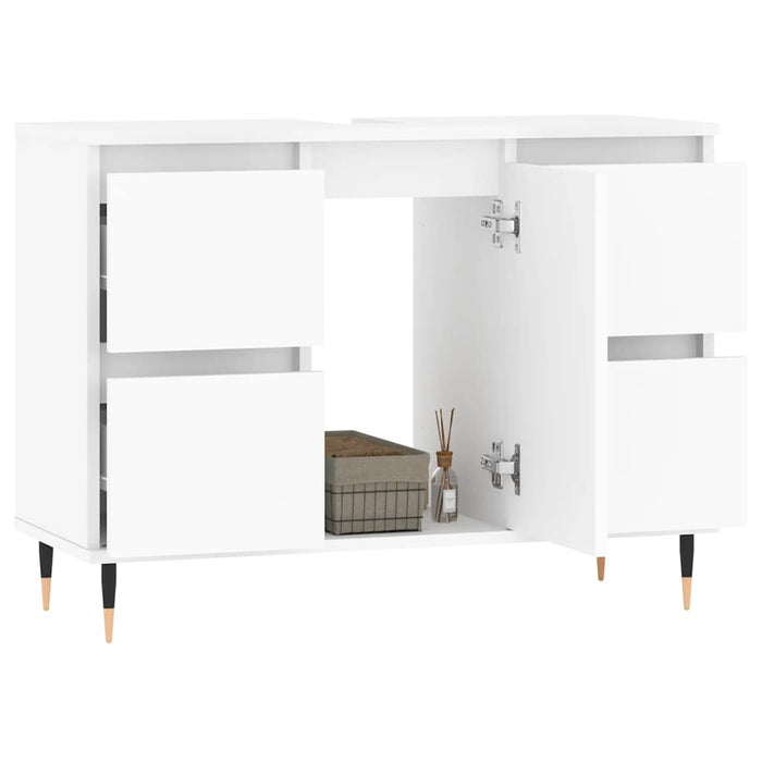 Mobile da Bagno Bianco 80x33x60 cm in Legno Multistrato 831644