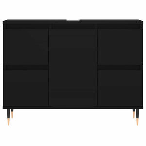 Mobile da Bagno Nero 80x33x60 cm in Legno Multistrato 831645